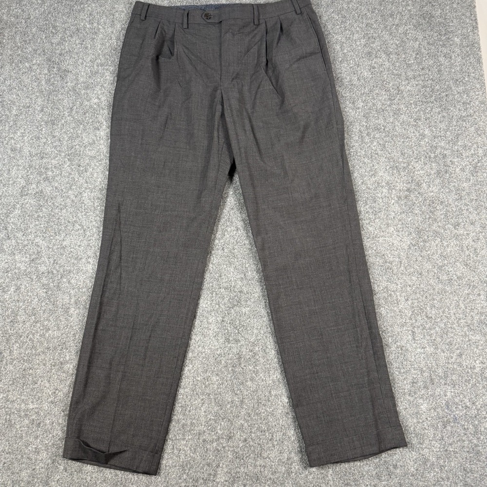 Lauren Ralph Lauren High Performance Wool Pleated Cuffed Dress Pants Mens 35x32